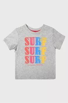Серая меланжевая футболка с принтом Surf