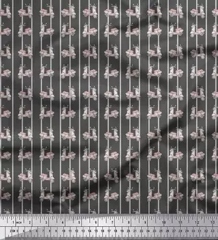 Серая полиэфирная креповая ткань Soimoi в полоску и с принтом для перевозки скутеров, 42 дюйма в ярдах 42 Inch Wide - Poly Crepe серый