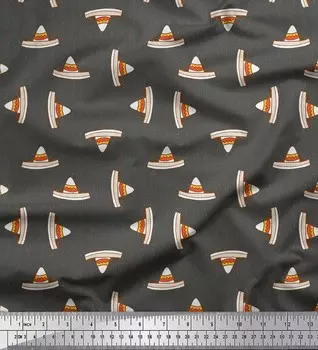 Серая японская креп-сатиновая ткань Soimoi, абстрактная и шляпная швейная ткань с этническим принтом, метр 42 дюйма 42 Inch Wide - Poly Crepe серый