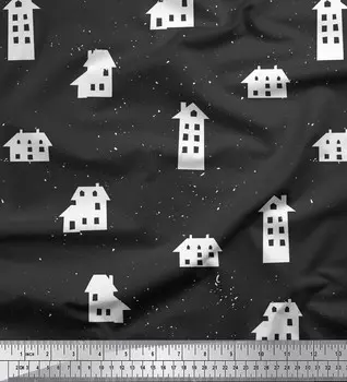 Серая японская креп-сатиновая ткань Soimoi, архитектурная ткань для рукоделия с принтом на метр, 42 дюйма 42 Inch Wide - Poly Crepe зелёный