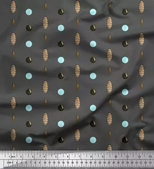 Серая японская креп-сатиновая ткань Soimoi, круглая и овальная ткань для рукоделия с геометрическим принтом шириной 42 дюйма по метрам 42 Inch Wide - Cotton Voile серый