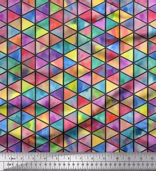 Серая японская креп-сатиновая ткань Soimoi, марокканская мозаичная ткань с принтом по метрам, 42 дюйма 42 Inch Wide - Cotton Voile серый