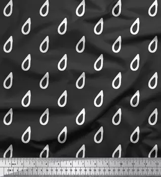 Серая японская креп-сатиновая ткань Soimoi с природным принтом и каплями воды, ткань для рукоделия шириной 42 дюйма по метрам 42 Inch Wide - Poly Crepe серый