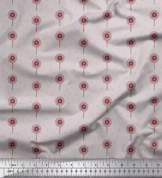 Серая японская креп-сатиновая ткань Soimoi с художественным цветочным принтом, ткань для рукоделия шириной 42 дюйма по метрам 42 Inch Wide - Cotton Voile серый