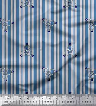 Серая японская креп-сатиновая ткань Soimoi, ткань с принтом в виде колец и полос, 42 дюйма по метрам 42 Inch Wide - Poly Crepe серый