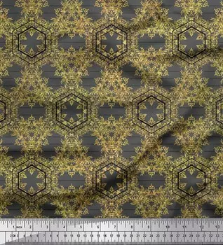 Серая японская креп-сатиновая ткань Soimoi, ткань с принтом бутонов и крошечных листьев, 42 дюйма по метрам 42 Inch Wide - Cotton Voile серый