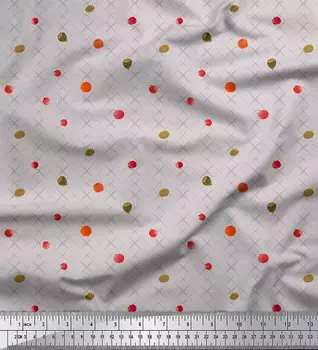 Серая японская креп-сатиновая ткань Soimoi, ткань с принтом в виде фруктов и печенья, длина 42 дюйма по метрам 42 Inch Wide - Poly Crepe серый