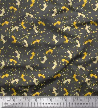 Серая японская креп-сатиновая ткань Soimoi, ткань с абстрактным принтом и символом стрелки, 1 метр, 42 дюйма 42 Inch Wide - Poly Crepe серый