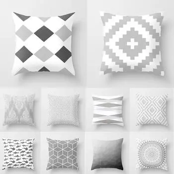 Серая серия, наволочка с геометрическим принтом и рисунком, наволочка для домашнего офиса, квадратная наволочка 40X40CM