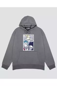 Серая толстовка с капюшоном унисекс Mha Manga