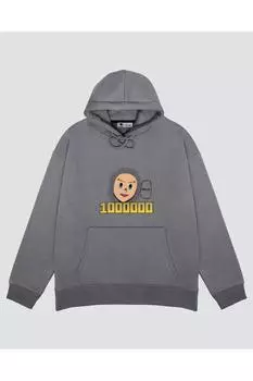 Серая толстовка унисекс с капюшоном Lemillion