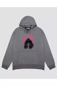 Серая толстовка унисекс с капюшоном Mingo Art