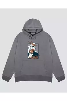 Серая толстовка унисекс с капюшоном, мобильный костюм Gundam Wing