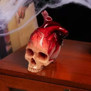 Сердце Череп Хэллоуин украшения уникальные суккуленты цветочный горшок кашпо смола скелет голова статуя для дома и сада украшения