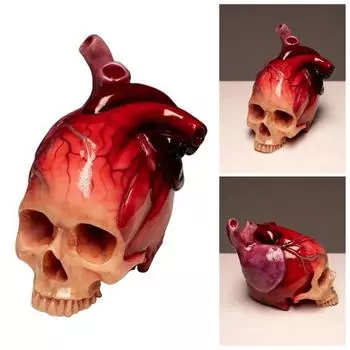 Сердце Череп Хэллоуин украшения уникальные суккуленты цветочный горшок кашпо смола скелет голова статуя для дома и сада украшения