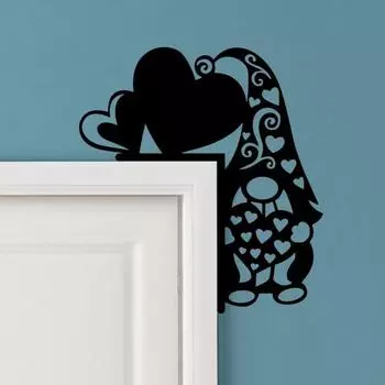 Сердце Дверной Топпер Украшение Железная Дверная Угловая Рамка Знак Черная Статуя Сердца