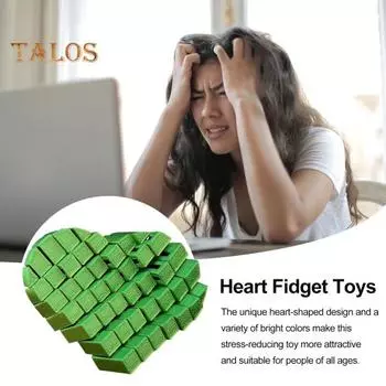 Сердце Fidget Toy 3D Printed Pixel Heart Sensory Toy Портативный гаджет для снятия стресса Heart Fidget Toy Подарок для женщин, мужчин, взрослых и детей 1pc фиолетовый