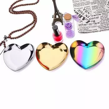 Сердце Форма ювелирных изделий Пластина Металлический лоток Фруктовый лоток Домашнее украшение серебряный