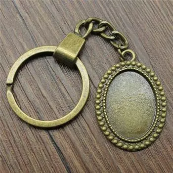 Сердце Эллиптическое Стекло Кабошон База Установка Лоток Брелки Автомобиль Подвеска Ремесла Ювелирные Подвески Кольцо Размер 30 Мм A41-1pcs-18x25mm