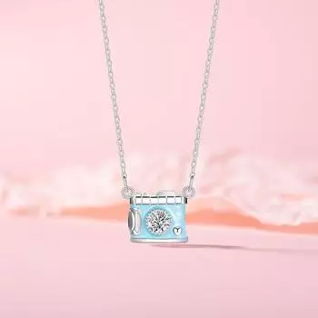 Сердце Камера Ожерелье Женская Личность Творческий Ниша Подвеска Темперамент Девушка Нержавеющая Сталь Ключица Цепь