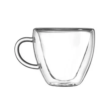 Сердце Предотвращает Ожог Мультфильм Двойной Стеклянный Молоко Кофе Чашка С Круглым Горлом