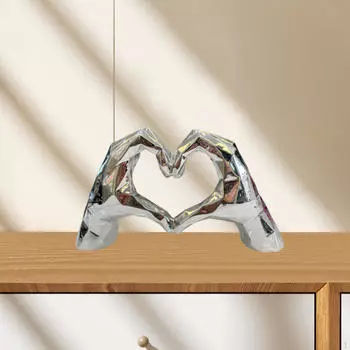 Сердце Руки Скульптура Жест Фигурка Центральная часть Украшение стола Украшение из смолы для Pink gold