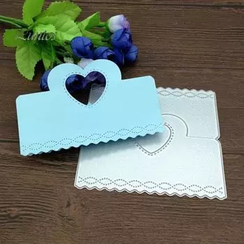 Сердце Сумка Ручка Металлические штампы DIY Скрапбукинг Бумажные карты Изготовление трафаретов серебряный