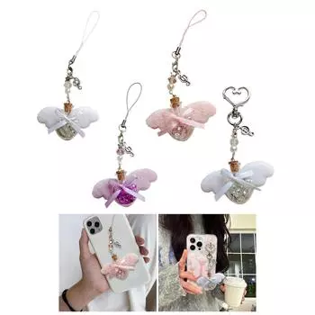 Сердечко для телефона, стильный телефонный брелок, бант, украшение для телефона, сумка, кулон, идеальный подарок для любителей моды белый