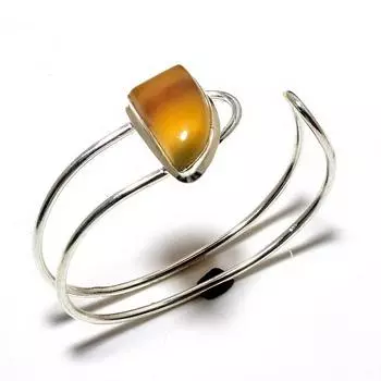 Сердолик драгоценный камень 925 Посеребренный ювелирный браслет ручной работы-манжета