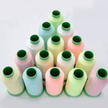 Серебристая катушка, ручная вышивка, светящаяся швейная нить, светящаяся темная машина 500 Yards