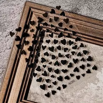 Серебристо-розовый патч для ногтей, милая самоклеящаяся наклейка в форме сердца в форме сердца, наклейка для дизайна ногтей чёрный