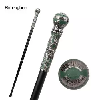 Серебристо-зеленая роскошная круглая ручка, модная трость для вечеринки, декоративная трость, элегантная ручка-трость, трость 93 см