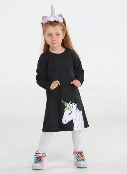 Серебристое платье принцессы с единорогом Laci для девочек