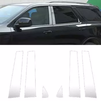 Серебристые автомобильные стойки для оконных стоек, дверные накладки, комплекты накладок, пригодные для Dodge Durango 2011-2024 BC, наклейки на колонну, аксессуары