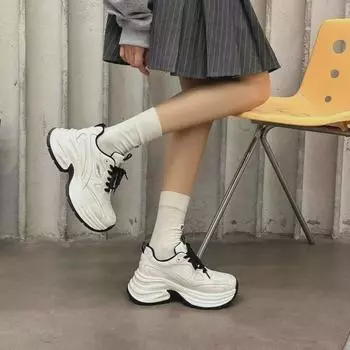 Серебристые кроссовки Dad на толстой подошве для женщин - осень/зима 2024 г., визуально увеличивающие рост, бархат, дышащая повседневная спортивная обувь 36 красный