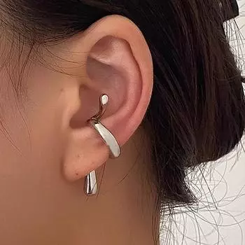 Серебристые металлические серьги-клипсы без пирсинга для женщин и девочек, модные украшения в стиле хип-хоп, подарок на вечеринку золотой