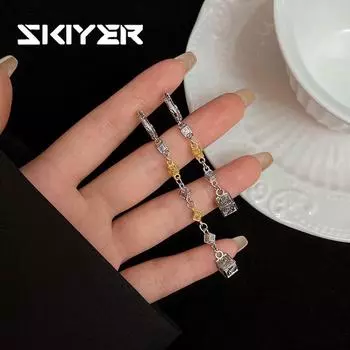 Серебристые персонализированные серьги-подвески в виде кубика Рубика для женщин и мужчин, серьги в стиле хип-хоп, аксессуары для выступлений серебряный