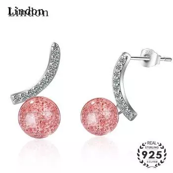 Серебристые серьги-капли Lindon с круглыми серьгами из розового циркона, ювелирные украшения для женщин на свадьбу