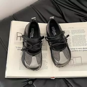 Серебристые туфли Мэри Джейн с круглым носком, модные, универсальные, женские, летние, новые, универсальная верхняя одежда, повседневные туфли, туфли 35