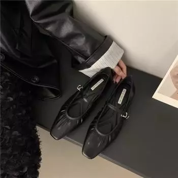 Серебристые туфли новые однопедальные мягкие подошвы ленивые полушлепанцы внутренняя высота увеличение одинарные туфли женские 35