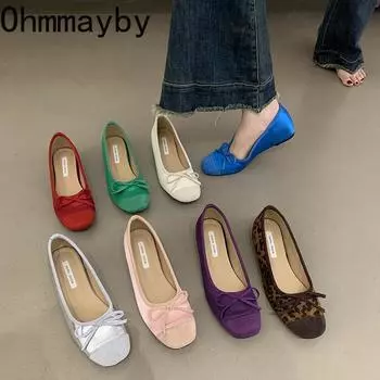 Серебристые женские туфли-лоферы с бабочкой и узлом-бабочкой, модные туфли на плоской подошве с неглубокой подошвой, весна-осень 35 синий