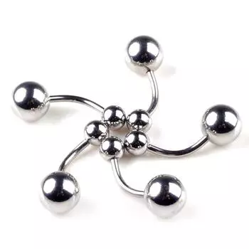 Серебристый цвет 5 шт./лот, пирсинг из нержавеющей стали, кольца для пупка, пирсинг пупка none серебряный