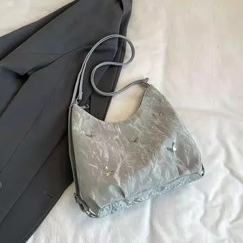 Серебристый Модный Универсальный Рюкзак для Поездок и Отдыха Silver without pendant