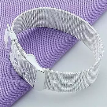 Серебро 925 Ювелирные Изделия Тканые Часы Ремень Браслет Браслет Женщины Мужчины Модные Ювелирные Изделия Подарки