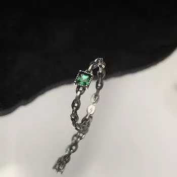 Серебро 925 пробы, новое винтажное изумрудное циркониевое кольцо на палец с открытой манжетой для женщин и девочек, модные модные ювелирные изделия, подарок для вечеринки