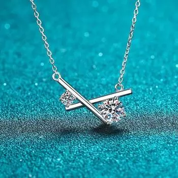 Серебро 925 пробы с оригинальным бриллиантом прошлой бриллиантовой огранки 1 карат D цвет двойной муассанит крест кулон ожерелье драгоценные камни ювелирные изделия