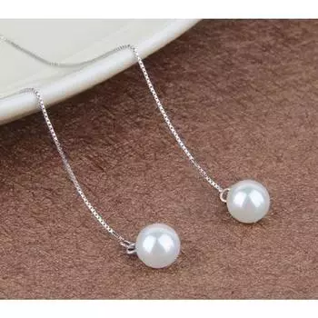 Серебро 925 пробы Серьги-подвески из серебра 925 пробы с жемчугом и ракушкой, модные женские украшения 925