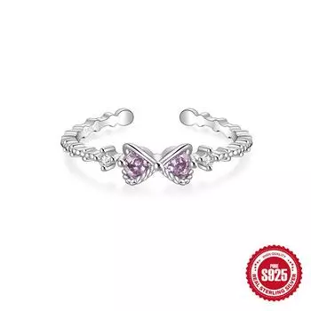 Серебро 925 пробы Супер Бессмертная Бабочка Цветок Цвет Романтичное Маленькое Свежее Открытое Кольцо Кольцо на Палец Ноги Кольцо из Белого Золота Opening Adjustable