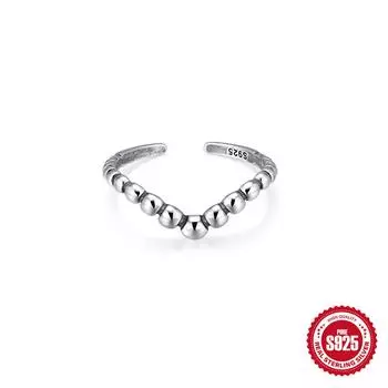 Серебро 925 пробы Тайское серебро Стиль Ретро Мода Старое кольцо Женское Личность Тренд Кольцо Солнце Луна Простое Opening adjustable