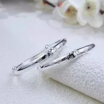 Серебро 9999 года, браслет «Мир, маленький дракон», пуш-пул, детский браслет «Год Лунга», парный браслет, детский зодиак, подарок на полнолуние Adjustable size